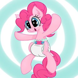 Size: 1280x1280 | Tagged: safe, artist:skitter, pinkie pie, g4, diaper, female, non-baby in diaper, poofy diaper, solo