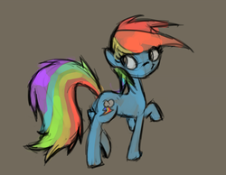 Size: 2000x1550 | Tagged: safe, artist:stupchek, rainbow dash, g4, female, sketch, solo