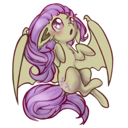 Size: 600x600 | Tagged: safe, artist:tristan-chan, fluttershy, bat pony, pony, g4, female, flutterbat, race swap, simple background, solo, transparent background