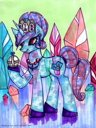 Size: 676x900 | Tagged: safe, artist:php174, oc, oc only, crystal pony, pony, solo, traditional art