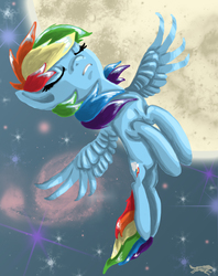 Size: 2682x3380 | Tagged: safe, artist:lostinthetrees, rainbow dash, g4, female, high res, solo, space