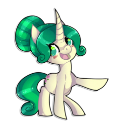 Size: 673x653 | Tagged: safe, artist:cappydarn, oc, oc only, oc:felicity mossrock, pony, unicorn, curved horn, horn, simple background, solo, transparent background