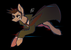 Size: 1023x729 | Tagged: safe, artist:libidon, pony, ace attorney, clothes, coat, detective gumshoe, dick gumshoe, ponified, solo