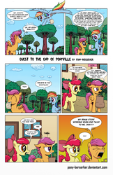 Size: 1024x1582 | Tagged: safe, artist:pony-berserker, apple bloom, rainbow dash, scootaloo, g4, comic, floppy ears, gritted teeth, i can't believe it's not idw, mouth hold, shopping, smiling, yelling