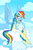 Size: 1600x2451 | Tagged: safe, artist:meb90, rainbow dash, pegasus, anthro, g4, my little pony: friendship is magic, wonderbolts academy, clothes, cloud, cloudy, female, leotard, sitting, solo, uniform, wonderbolt trainee uniform