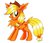 Size: 1024x887 | Tagged: safe, artist:rainbowflamecharge47, applejack, flareon, g4, crossover, female, pokémon, simple background, solo