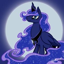 Size: 854x854 | Tagged: safe, artist:random-gal, princess luna, g4, female, moon, solo