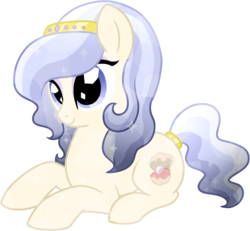 Size: 894x826 | Tagged: safe, artist:tambelon, oc, oc only, oc:opalescent pearl, crystal pony, pony, female, lying down, mare, solo