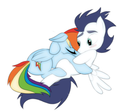 Size: 1097x994 | Tagged: safe, artist:xxxsketchbookxxx, rainbow dash, soarin', g4, female, male, ship:soarindash, shipping, straight, trace