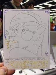 Size: 852x1136 | Tagged: safe, artist:andy price, rainbow dash, g4, cider, cider dash, dashaholic, female, le, solo, traditional art