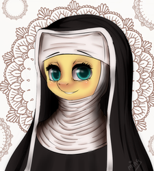 Size: 900x1000 | Tagged: safe, artist:php96, fluttershy, g4, female, habit, nun, solo