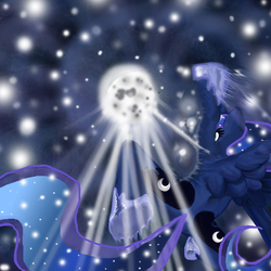 Size: 3000x3000 | Tagged: safe, artist:lotusmist, princess luna, g4, female, high res, moon, solo