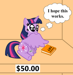 Size: 1102x1133 | Tagged: safe, artist:vincentthecrow, part of a set, twilight sparkle, alicorn, pony, g4, barcode, book, bronybait, cute, female, mare, ponies for sale, preening, price tag, shut up and take my money, solo, twiabetes, twilight sparkle (alicorn), wing bite