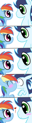 Size: 1024x3961 | Tagged: safe, artist:digital-pony-artist, rainbow dash, soarin', g4, blushing, comic, cute, daaaaaaaaaaaw, dashabetes, eye contact, eyes closed, female, happy, heart, kissing, male, ship:soarindash, shipping, shocked, smiling, stare, straight, surprise kiss, surprised, wide eyes