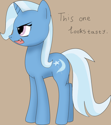 Size: 1280x1439 | Tagged: safe, artist:norvein, trixie, pony, unicorn, vampire, g4, fangs, female, mare, solo