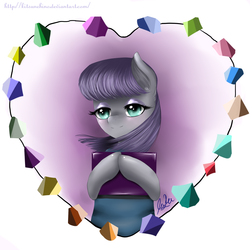 Size: 2000x2000 | Tagged: safe, artist:kitsunehino, maud pie, g4, female, high res, rock candy necklace, solo