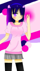 Size: 600x1050 | Tagged: safe, artist:mitsunyandesu, twilight sparkle, human, g4, clothes, female, humanized, miniskirt, skirt, solo, thigh highs