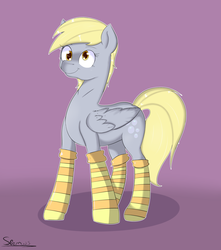 Size: 3233x3649 | Tagged: safe, artist:spenws, derpy hooves, pegasus, pony, g4, clothes, female, high res, mare, socks, solo, striped socks