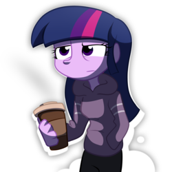 Size: 4000x4000 | Tagged: safe, artist:fj-c, twilight sparkle, human, equestria girls, g4, coffee, female, pony coloring, solo