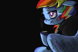 Size: 1099x741 | Tagged: safe, artist:colorlesscupcake, rainbow dash, g4, drugs, female, solo