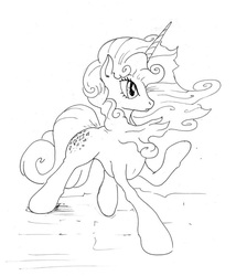 Size: 826x966 | Tagged: safe, artist:php64, sweetie belle, pony, unicorn, g4, female, monochrome, nightmare sweetie belle, solo