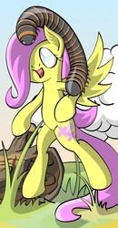 Size: 1498x2879 | Tagged: safe, artist:friendshipismetal777, fluttershy, millipede, pony, g4, bipedal, blind