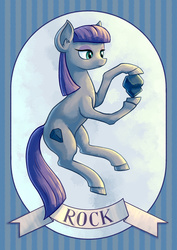 Size: 1400x1980 | Tagged: safe, artist:dahtamnay, maud pie, earth pony, pony, g4, female, mare, old banner, rock, solo