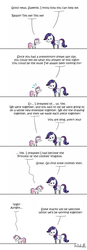 Size: 450x1299 | Tagged: safe, artist:foudubulbe, rarity, sweetie belle, g4, comic, good end, pointy ponies