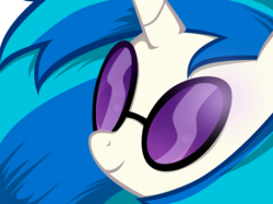 Size: 1000x747 | Tagged: safe, artist:ladynoob, dj pon-3, vinyl scratch, pony, unicorn, g4, female, horn, mare, portrait, smiling, solo, sunglasses, vector, vinyl's glasses