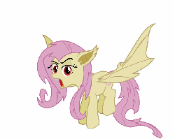 Size: 838x670 | Tagged: artist needed, safe, fluttershy, bats!, g4, animated, female, flutterbat, solo