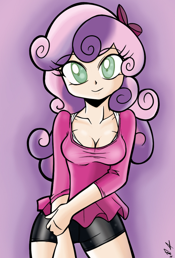 sweetie belle, human, breasts, busty sweetie belle, cleavage, clothes, comp...