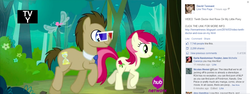 Size: 1302x487 | Tagged: safe, screencap, doctor whooves, roseluck, seabreeze, time turner, g4, it ain't easy being breezies, david tennant, facebook, female, male, stallion