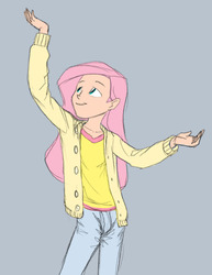 Size: 741x960 | Tagged: safe, artist:carnifex, fluttershy, human, g4, butterscotch, humanized, rule 63, solo