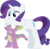 Size: 1488x1457 | Tagged: safe, artist:hoodie-stalker, rarity, spike, dragon, pony, unicorn, g4, bedroom eyes, bipedal, bipedal leaning, blush sticker, blushing, cute, duo, female, leaning, male, ship:sparity, shipping, simple background, spikelove, straight, transparent background, vector, wide eyes