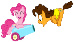 Size: 8000x4541 | Tagged: safe, artist:masem, cheese sandwich, pinkie pie, g4, pinkie pride, .svg available, absurd resolution, party cannon, simple background, transparent background, vector