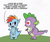 Size: 500x419 | Tagged: safe, artist:el-yeguero, rainbow dash, spike, dragon, g4, age regression, blushing, dragonified, female, male, rainbow dragon, ship:rainbowspike, shipping, species swap, straight, younger