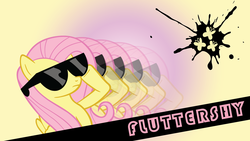 Size: 1920x1080 | Tagged: safe, artist:terrygamez, fluttershy, g4, cutie mark, female, meme, paint, solo, sunglasses, vector, wallpaper