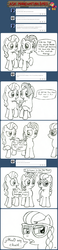 Size: 1024x4436 | Tagged: safe, artist:wildtiel, babs seed, oc, ask manehattan babs, g4, ask, glasses, klingon, monochrome, star trek, tumblr