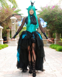 Size: 600x750 | Tagged: safe, artist:amazonmandy, queen chrysalis, human, g4, contact lens, cosplay, irl, irl human, photo, solo