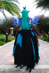 Size: 529x790 | Tagged: safe, artist:amazonmandy, queen chrysalis, human, g4, back, cosplay, irl, irl human, photo, solo