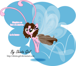 Size: 1024x888 | Tagged: safe, artist:shinta-girl, oc, oc only, oc:shinta pony, breezie, breeziefied, solo, spanish, species swap