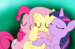 Size: 1115x737 | Tagged: safe, artist:cyberzerop, fluttershy, pinkie pie, twilight sparkle, alicorn, pony, g4, female, mare, sleeping, trio, twilight sparkle (alicorn)