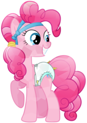 Size: 500x702 | Tagged: safe, artist:cupcakescankill, pinkie pie, g4, crystallized, diaper, female, non-baby in diaper, simple background, solo, transparent background, vector