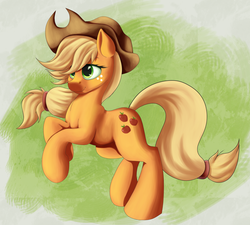 Size: 2500x2250 | Tagged: safe, artist:ac-whiteraven, applejack, g4, female, high res, rearing, solo
