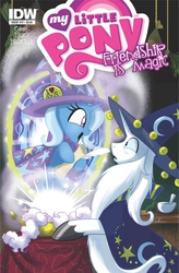 Size: 1034x1572 | Tagged: safe, artist:amy mebberson, idw, official comic, star swirl the bearded, trixie, g4, spoiler:comic, spoiler:comic17, cover, duo, hot topic