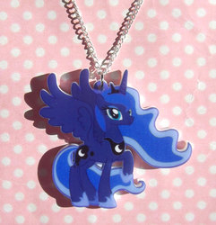 Size: 1448x1500 | Tagged: safe, artist:kawaiikave, princess luna, g4, craft, female, necklace, solo