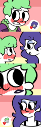 Size: 1300x4000 | Tagged: safe, artist:equestrian-strumpet, artist:munchy, rarity, spike, human, g4, female, humanized, kissing, male, ship:sparity, shipping, straight