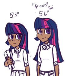 Size: 520x593 | Tagged: safe, artist:theraspberryfox, twilight sparkle, human, g4, dark skin, humanized