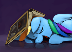 Size: 3000x2195 | Tagged: safe, artist:dimfann, rainbow dash, g4, book, female, horus heresy, prone, sleeping, solo, warhammer (game), warhammer 40k