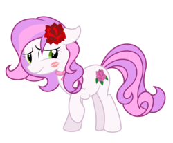 Size: 6000x5000 | Tagged: safe, artist:csillaghullo, oc, oc only, oc:petal sparkle, earth pony, pony, g4, absurd resolution, flower, kiss mark, simple background, solo, transparent background, vector